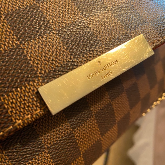 LOUIS VUITTON FAVORITE MM DAMIER EBENE CROSSBODY BAG + ALL SHOWN IN PICTURE - Picture 5 of 15